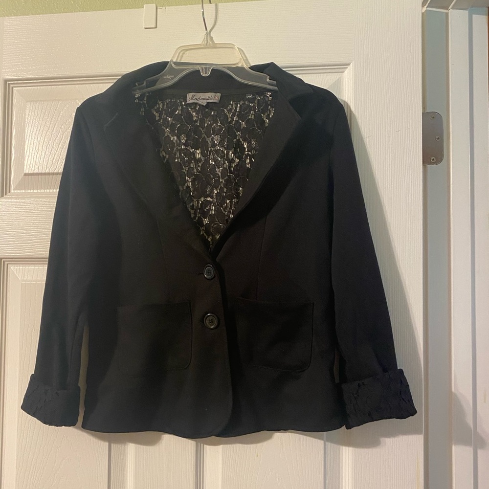 Knit back black blouse